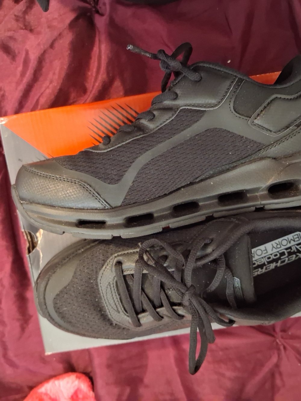 Skechers Black Athletic Walking Shoes with Cushioned Air-Style Midsole